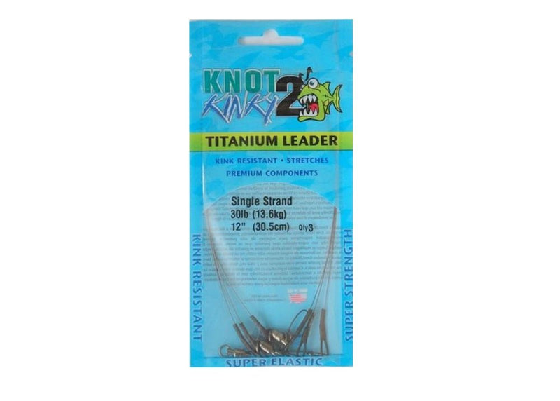 AQUATEKO KNOT 2 KINKY TITANIUM LEADER 75 LB - 30.5 CM - Eprofishing Egypt