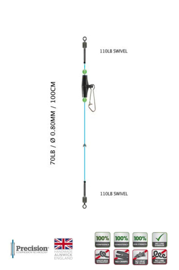 LYNX DE - TACH INLINE SLIDER RIG BODY 70lb - 100 cm Rigs - Eprofishing Egypt