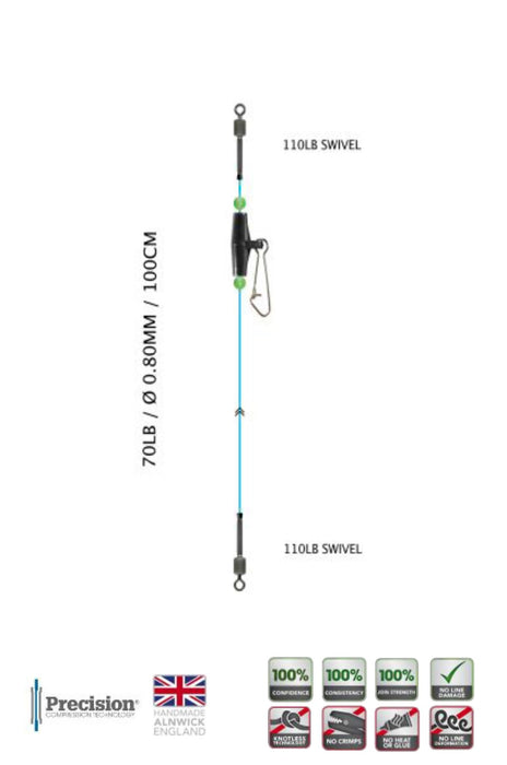 LYNX DE - TACH INLINE SLIDER RIG BODY 70lb - 100 cm Rigs - Eprofishing Egypt