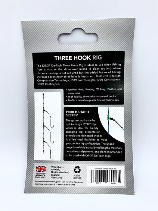 LYNX DE - TACH THREE HOOK RIG 1/0 - 70lb/30lb - 150cm/35cm Rigs - Eprofishing Egypt