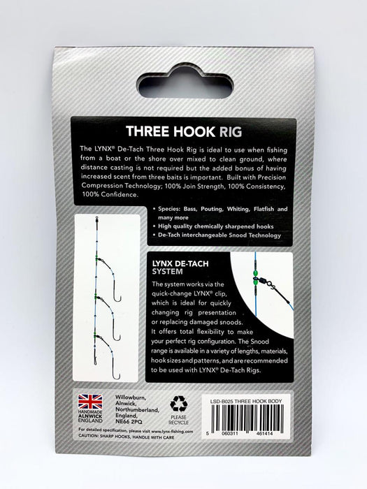 LYNX DE - TACH THREE HOOK RIG BODY 70 lb - 150 cm Rigs - Eprofishing Egypt