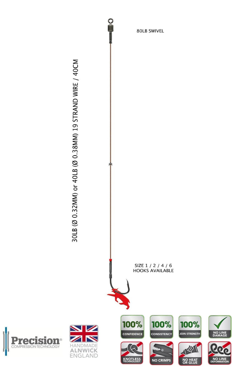 LYNX SINGLE HOOK TRACE 1 - 40lb - 40cm Rigs - Eprofishing Egypt
