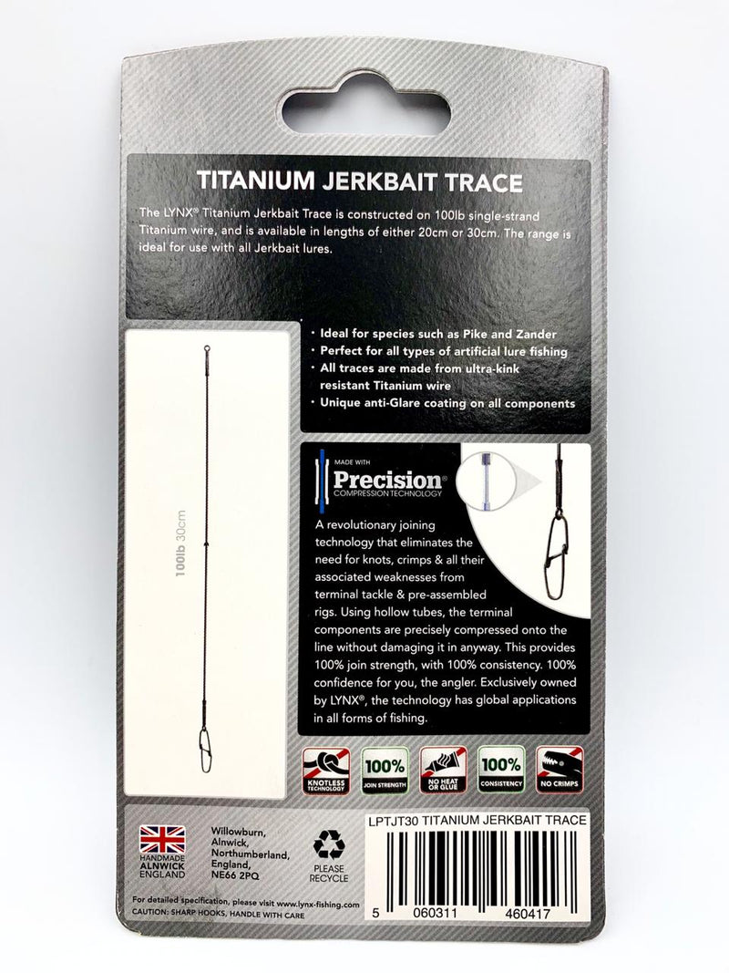 LYNX TITANIUM JERKBAIT TRACE 100lb - 30cm - 2 pcs Leader wire - Eprofishing Egypt