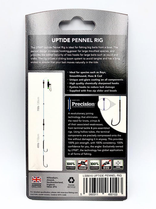 LYNX UPTIDE PENNEL RIG 3/0 & 4/0 - 70lb/40lb - 110cm/100cm Rigs - Eprofishing Egypt