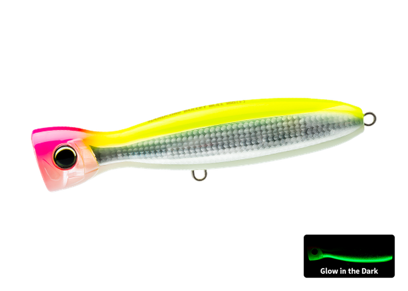 HARDCORE BULLET BULL POPPER Glow Belly Chartreuse (HLCL) Popper - Eprofishing Egypt